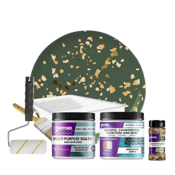 Forest Green Flat Matte Countertop Kit and Autumn Flecks