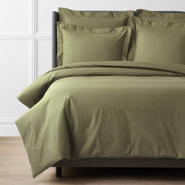 The Company Store Legends Hotel Supima Moss 400-Thread Count Cotton Percale  King Fitted Sheet E1U7-K-MOSS - The Home Depot