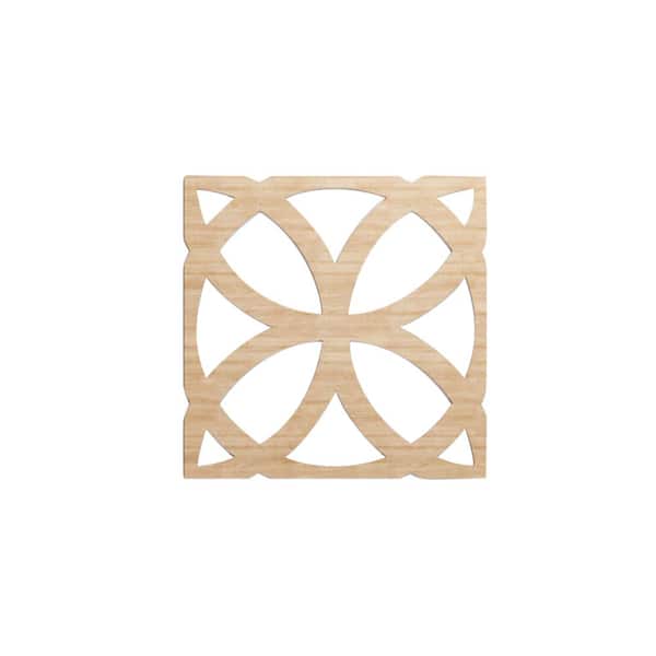 Ekena Millwork 23-3/8 in. x 23-3/8 in. x 1/4 in. Alder Large Daventry Decorative Fretwork Wood Wall Panels (50-Pack)