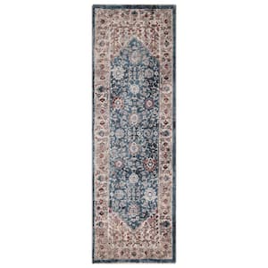 Pandora Collection Royalty Blue 2 ft. x 7 ft. Traditional Runner Rug