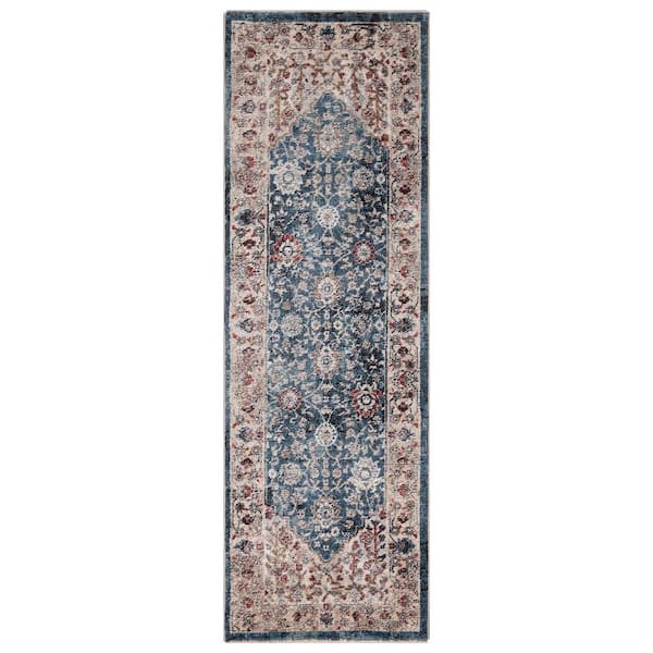 Concord Global Trading Pandora Collection Royalty Blue 2 ft. x 7 ft. Traditional Runner Rug