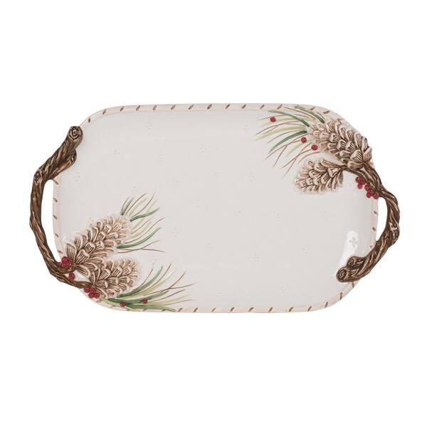 FITZ and FLOYD 15.25 in. Forest Frost Serving Tray