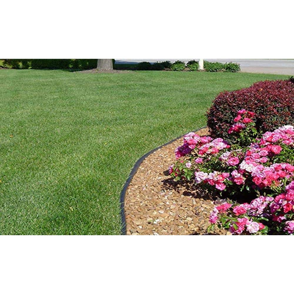 Black Recycled Plastic No-Dig Garden Edging with Stakes