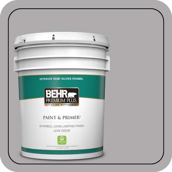 BEHR PREMIUM PLUS 5 gal. #MQ5-4 Classy Semi-Gloss Enamel Low Odor Interior Paint & Primer