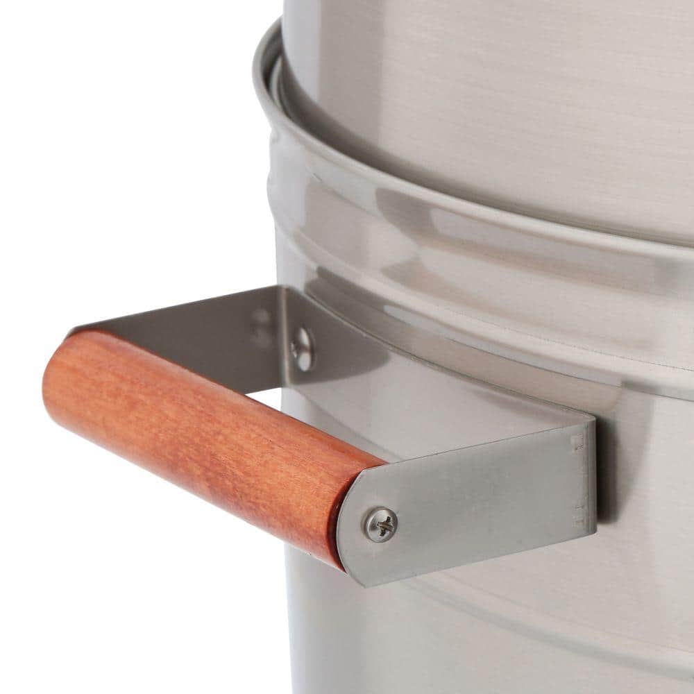 Americana Stainless Steel Charcoal Water Smoker with Wood Handles