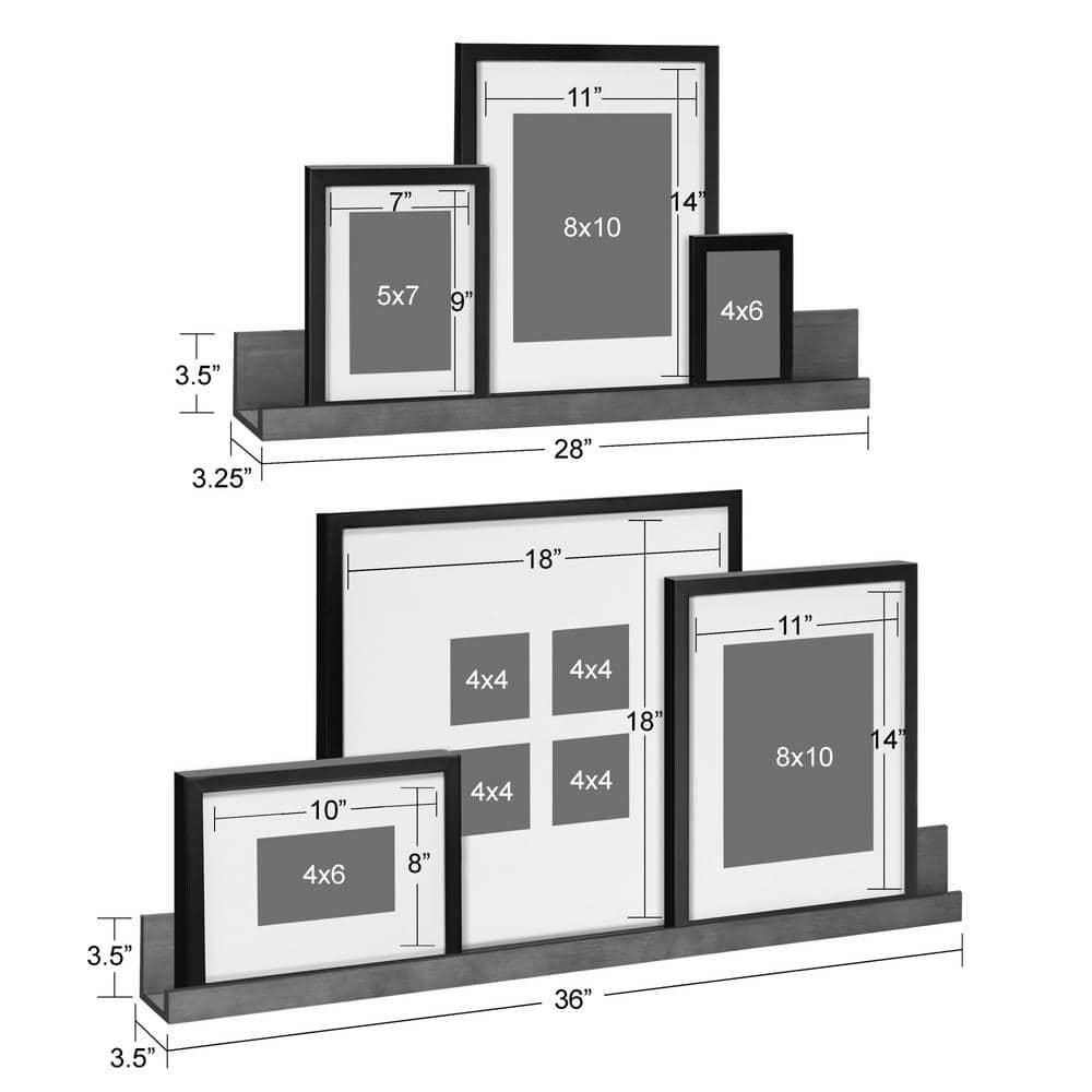 Multicolor Classic Manufactured Wood Wall Shelves & Frame Set