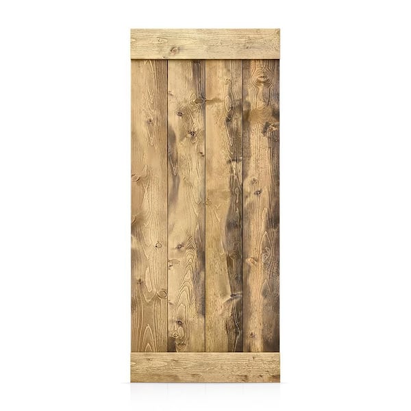 CALHOME 24 in. x 58 in. Weather Oak Solid Pine Wood Bathroom Stall Partition Door Slab