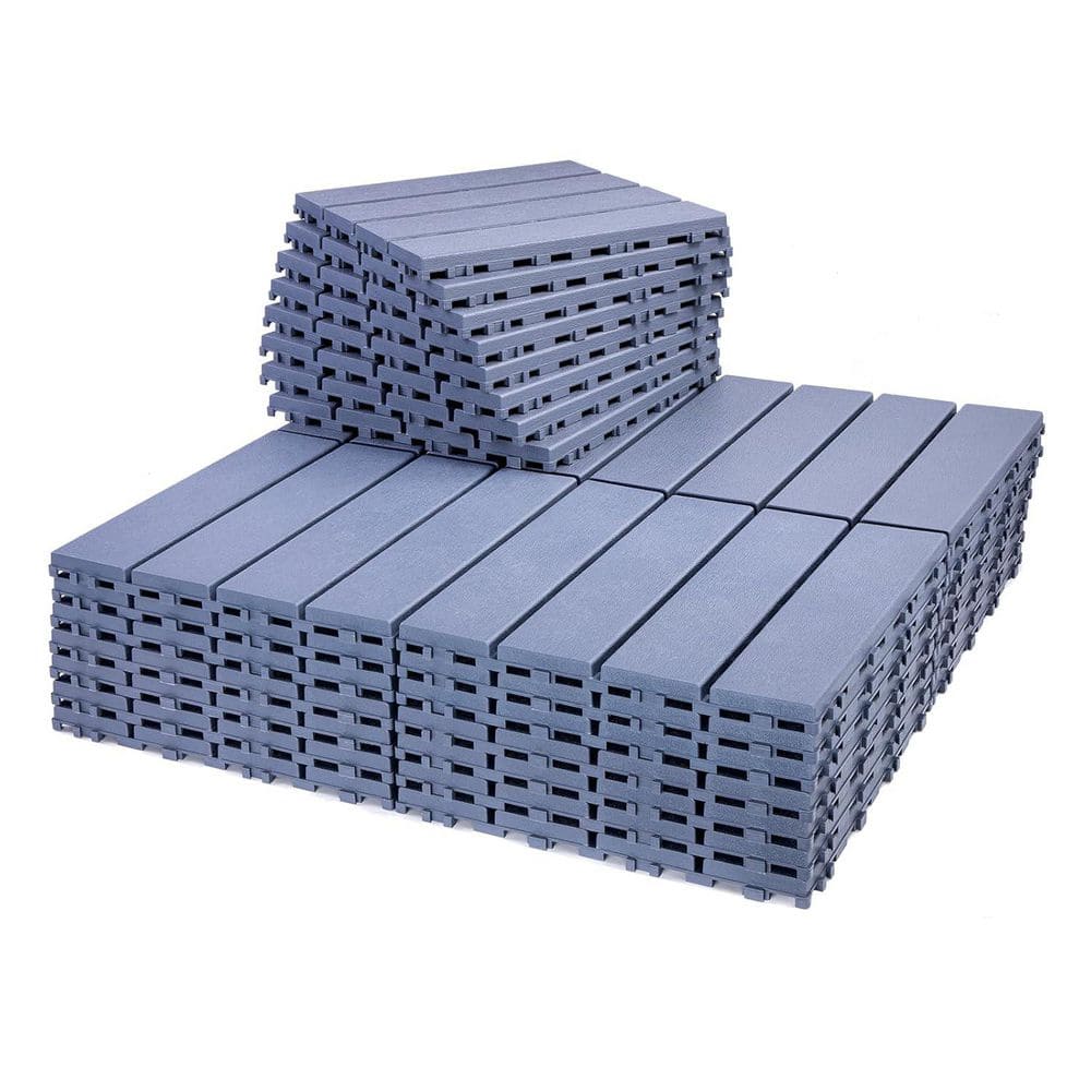 Plastic Interlocking Deck Tiles 36 Pack (11.3 in. x 11.3 in.) Patio Flooring Outdoor Waterproof for All Weather Use Gray price history on PriceWatchPro