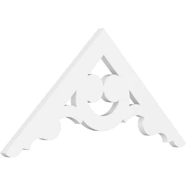 Ekena Millwork 1 in. x 36 in. x 16-1/2 in. (11/12) Pitch Robin Gable Pediment Architectural Grade PVC Moulding