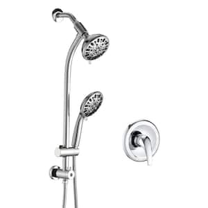 Ceria Single Handle 7-Spray Shower Faucet 1.8 GPM, Fixed and Handheld Shower Head in Chrome (Valve Included)