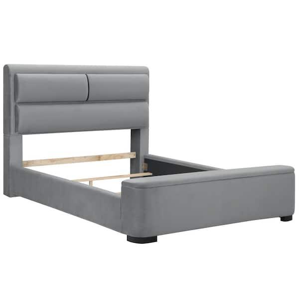Furniture of America Claredon Gray Queen Panel Bed with Storage
