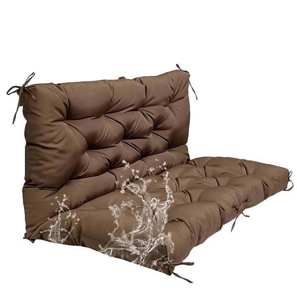 Unbranded 2–3-Seater Outdoor Porch Swing Cushion Waterproof Bench Cushion with Backrest – 40 in. x 20 in. x 20 in.