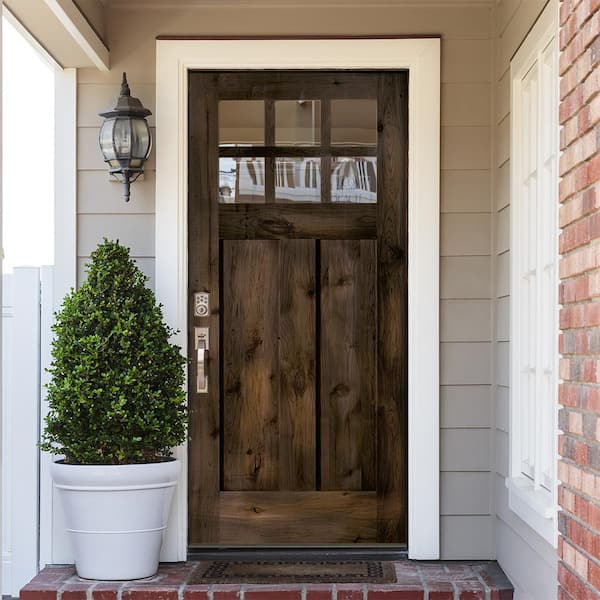Krosswood Craftsman Rustic Knotty Alder Prehung Entry Door