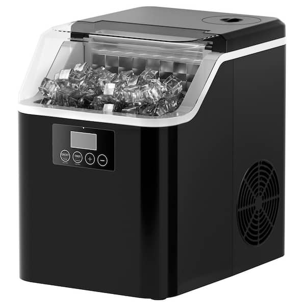 11.3 in. 45 lb. Cube Portable Ice Maker in Black with Timer and Self-Cleaning Mode