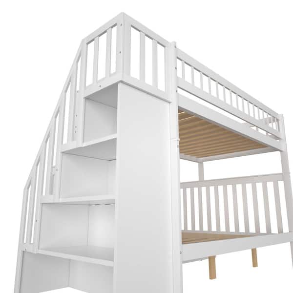 White Twin Over Full Bunk Bed With, Raymour And Flanigan Bunk Beds Twin Over Full
