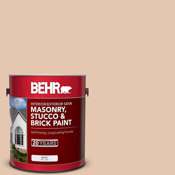 1 gal. #MS-14 Miami Peach Satin Interior/Exterior Masonry, Stucco and Brick Paint