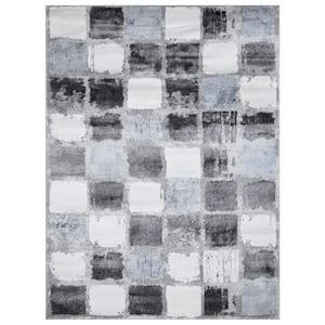Piazza Squares Gray 5 ft. x 7 ft. Area Rug