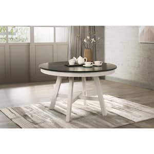 New Classic Furniture Maisie White and Brown Wood Round Dining Table (Seats 4)