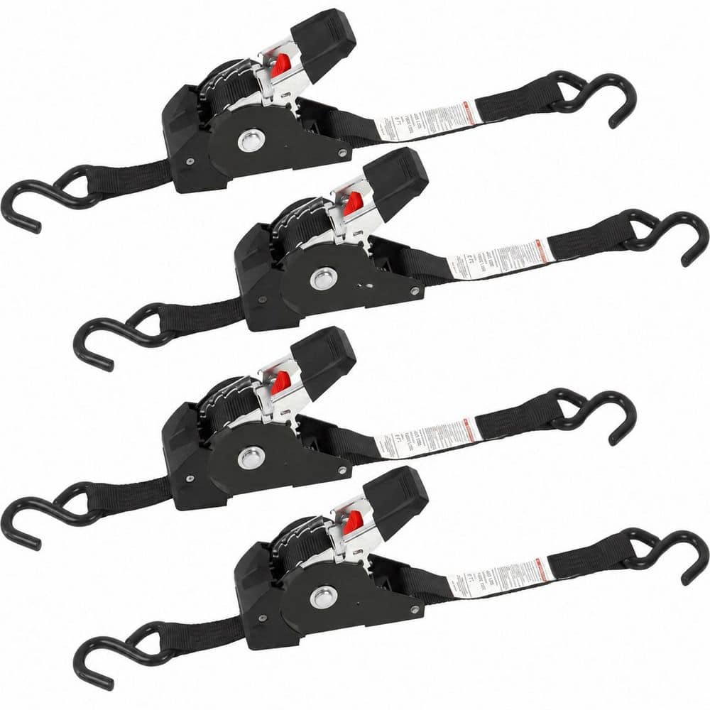 1 x 6 ft Retractable Ratchet Straps Heavy Duty Self Retracting Tie Downs with S Hooks 4 Pack for Cargo Transport price history on PriceWatchPro