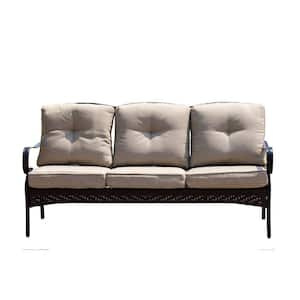 69 in Rolled Arm Polyester Bridgewater Rectangle Sofa in Black