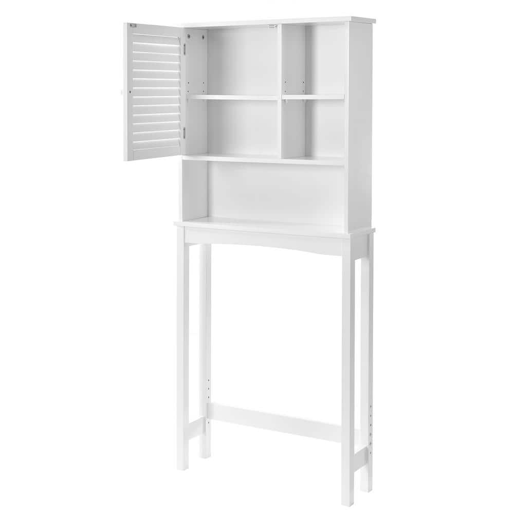 27.6 in. W x 7.7 in. D x 63.8 in. H White MDF Board Freestanding Linen