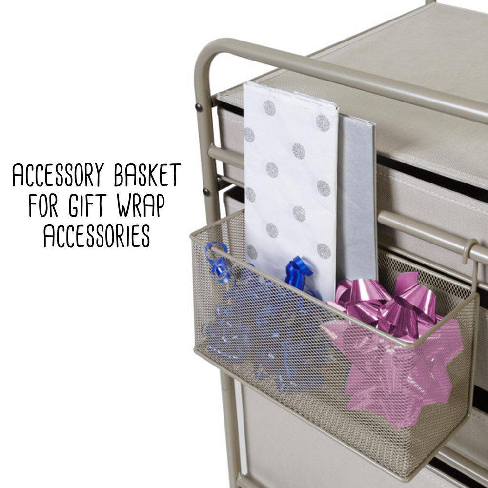 Gray 5-Tier Steel Rolling Craft Storage Cart