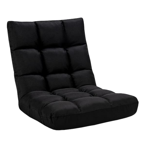 Costway 42 in. x 21 in. x 4 in. Black Cotton and Linen Fabric Size Sofa Bed