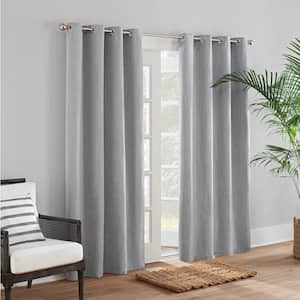Sunbrella Linen Silver Grommeted Outdoor Curtains