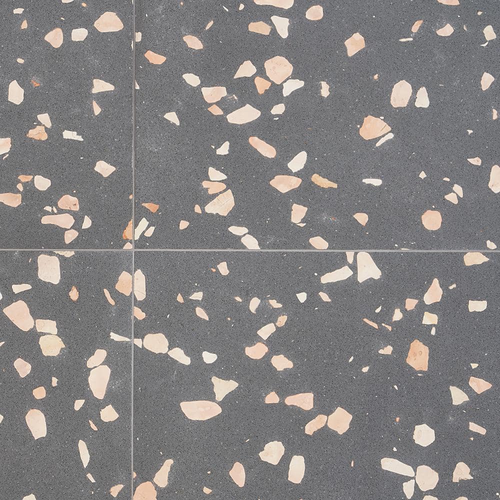 Italia Grande Gray Slate Terrazzo Floor and Wall Tile