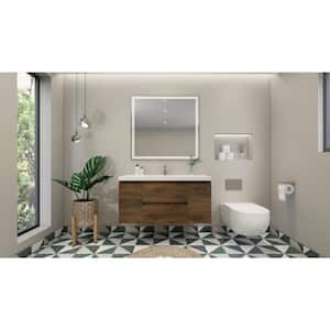 Bohemia 48 in. W Bath Vanity in Rosewood with Reinforced Acrylic Vanity Top in White with White Basin