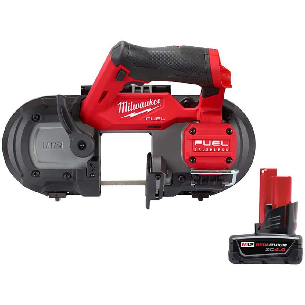 Milwaukee M12 FUEL 12V Lithium-Ion Cordless Compact Band Saw w/XC 4.0 Ah Battery Pack