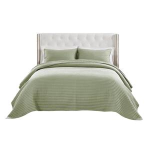 Greenland Home Fashions Monterrey 3-Piece Solid Sage Cotton Blend ...