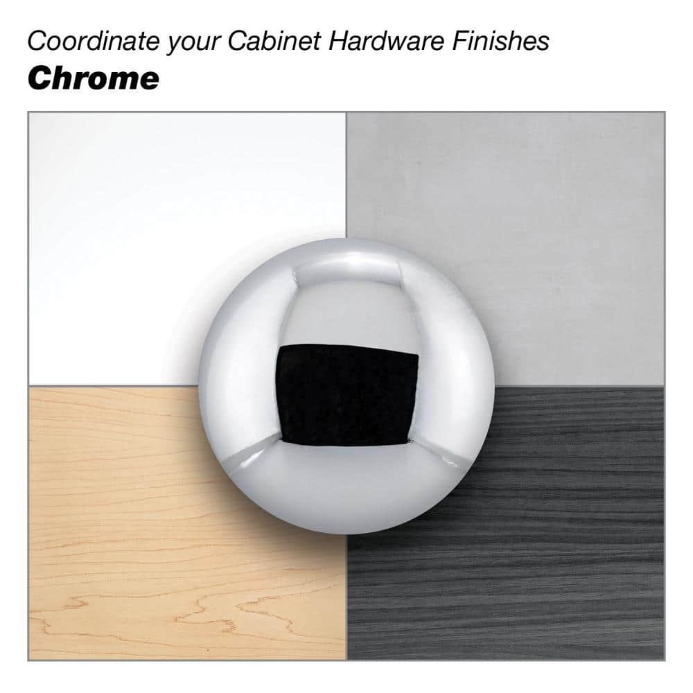 Chrome Traditional Cup Pull with Mounting Hardware