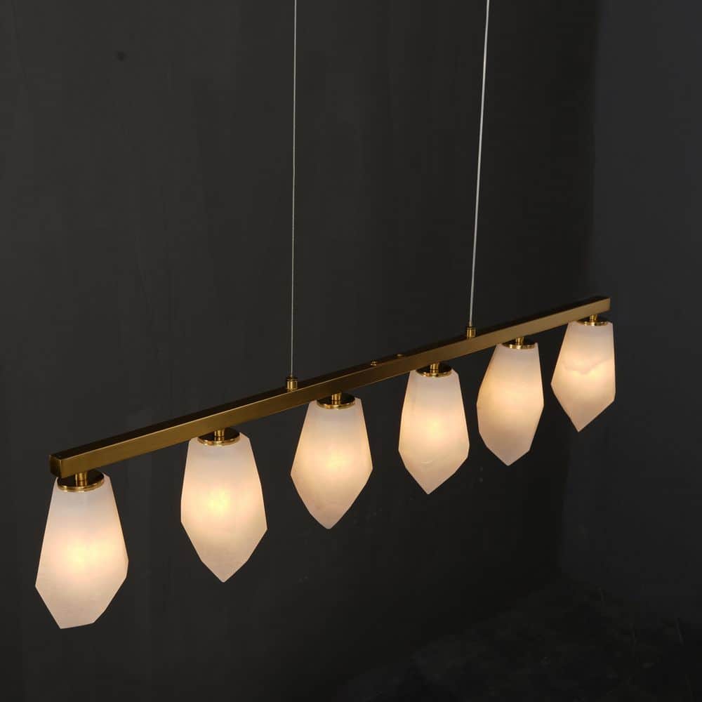 Modern Chandelier 39 in.6-Lights Gold Chandelier with Marble Shade, Chandelier for Dining Room, Living Room, Bedroom price history on PriceWatchPro