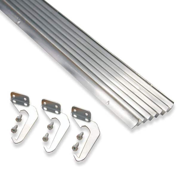 Rainhandler 4 in. x 50 ft. Natural Aluminum Gutter with Brackets & Screws - Value Pack of 50 ft.