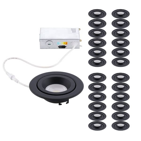 WAC LIMITED Lotos 4 in. Adjustable CCT New Construction/Remodel IC Rated Indoor/Outdoor Integrated LED Recessed Light Trim (24-Pack)