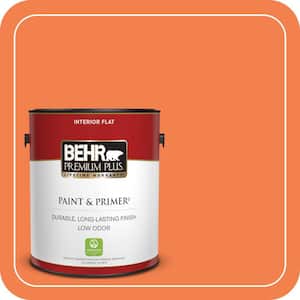1 gal. #220B-6 Harvest Pumpkin Flat Low Odor Interior Paint & Primer