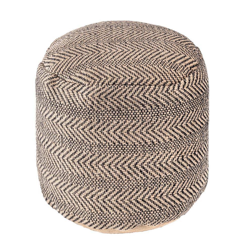 NuLOOM Casual Knitted Cotton Basketweave Pouf - On Sale - - 30965039