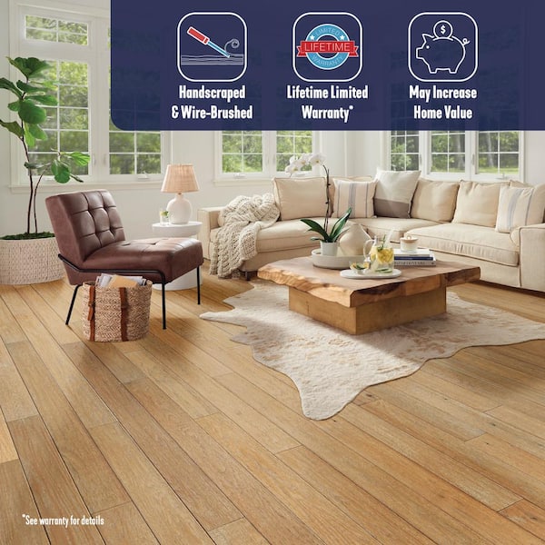 American Vintage Cozy Living Red Oak 3/4 in. T x 5 in. W Scraped Solid Hardwood Flooring (23.5 sq.ft./ctn)