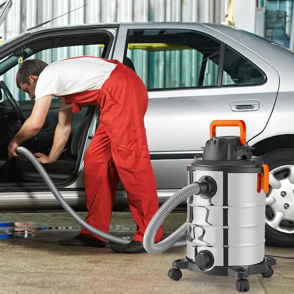 Stainless Steel Wet Dry Shop Vacuum, 8 Gall. 6 Peak HP Wet/Dry Vac, Powerful Suction with Blower Function w/Attachment