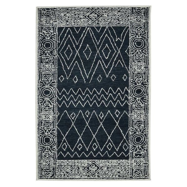 8 ft. x 10 ft. Multi-Colored Wool Southwestern Hand Hooked Area Rug