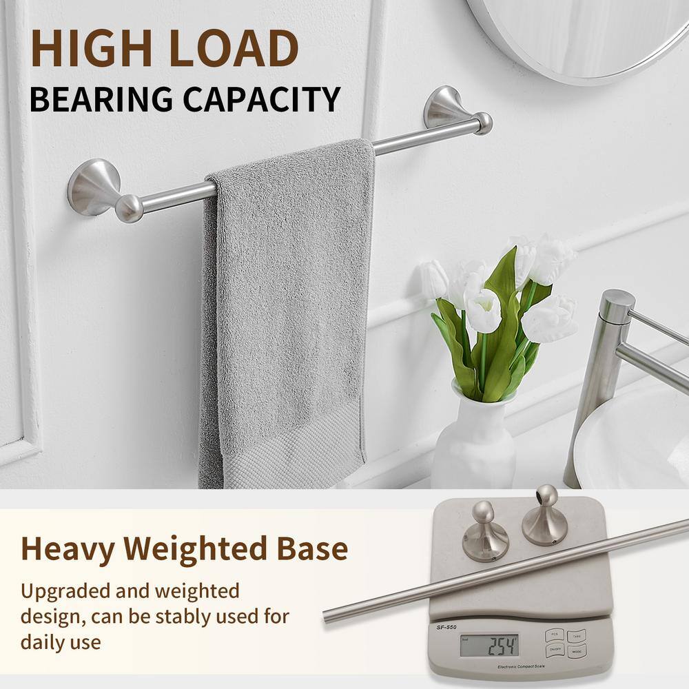 Brushed Nickel 18-Inch Wall Mounted Towel Bar