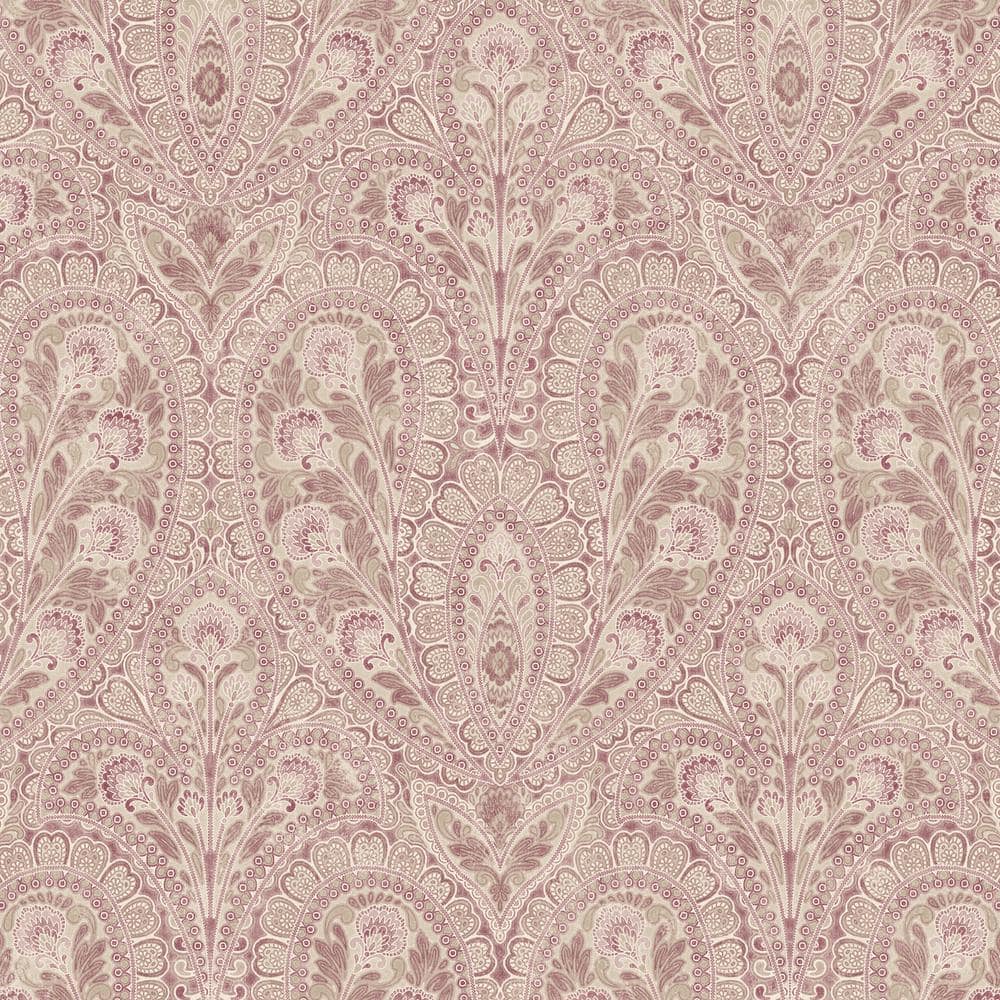 Black Plum Pink Ornamental Vinyl Wallpaper