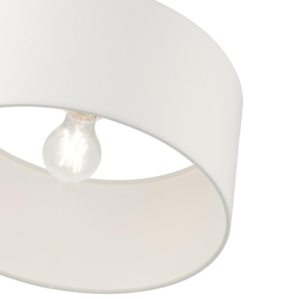 Meridian Contemporary Black Drum Semi-Flush Ceiling Light