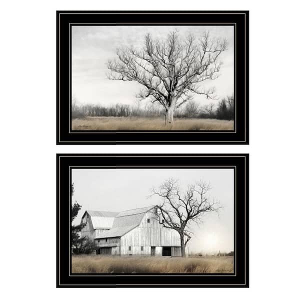 Afoxsos 2-Piece Framed Wall Art Print 15 in. x 22 in. Modern Home Decoration Framed Print for Living Room