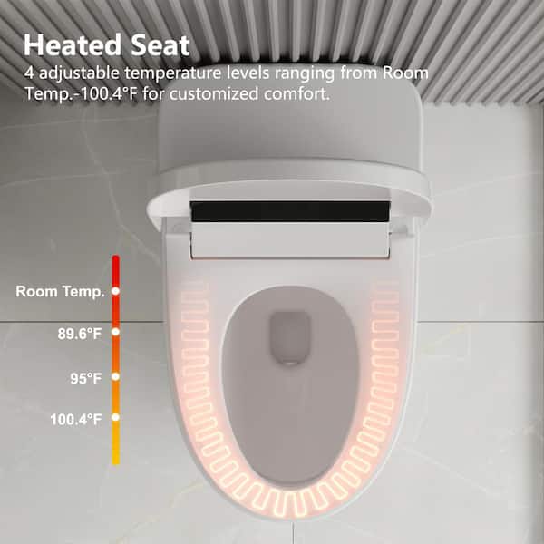 DEERVALLEY 1.28 GPF Smart 1-Piece Toilet with Heated Seat & Auto Flush