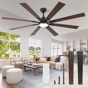 72 in. Indoor Matte Black 3-Colors LED 6-Speeds Ceiling Fan with Dual-Finish Blades and Light Kit and Remote Control