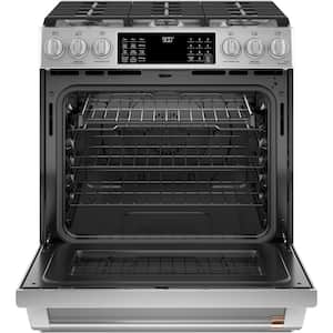 30 in. 5.7 cu. ft. Smart Slide-In Dual Fuel Range with Convection in Stainless Steel
