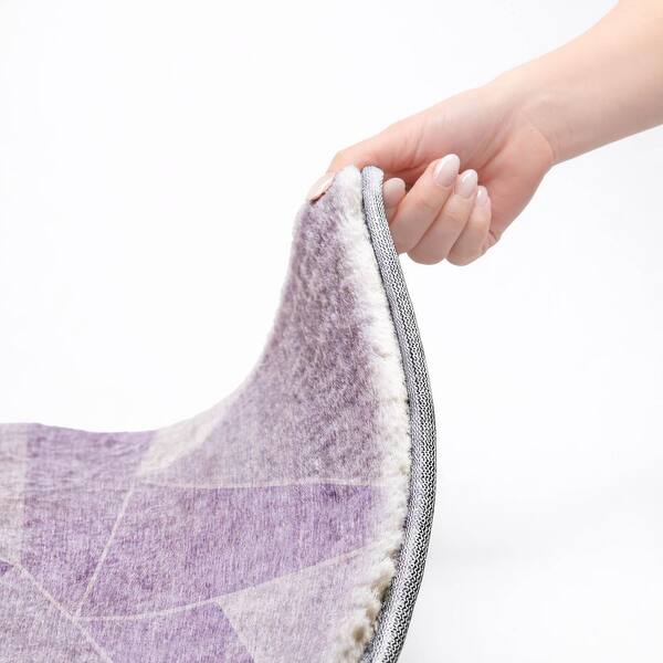 Dream Shag Premium Machine Washable Abstract ADS636 Lilac 2 ft. x 3 ft. Accent Rug