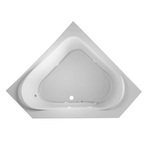 JACUZZI CAPELLA 60 in. Acrylic Neo Angle Corner Drop-In Whirlpool Bathtub with Heater in White
